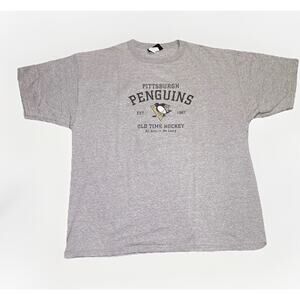 Pittsburgh Penguins Old Time Hockey T-Shirt Men’s 2XL Gray NHL Vintage Style Tee